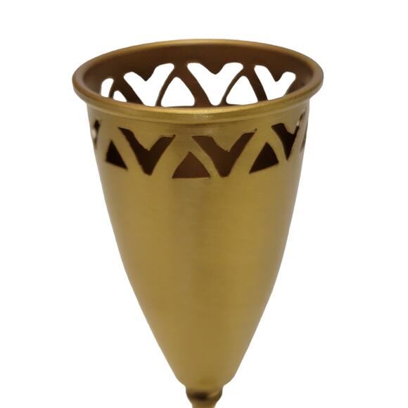 VTG Kiddush Wine Cup Brass Reticulated No Insert Oppenheim Isreal Jewish Shabbat - Picture 2 of 6